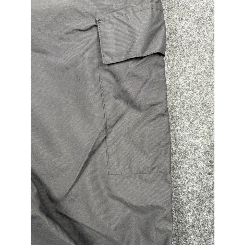 Vintage Y2K Nike Boys L 16-18 Black Nylon Cargo Pants Wide Leg Blue Swoosh